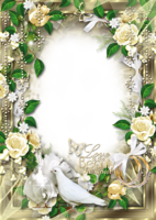 Свадебная рамка - Золотые розы