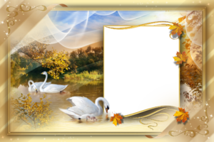 Рамка - Осенняя с лебедями