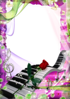 Рамка женская музыкальная с розой