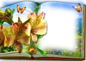 Рамка для фото – Книга и лилии