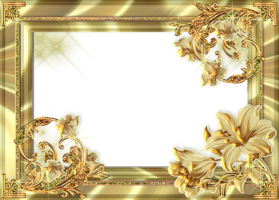Рамка женская - Золотая с лилиями