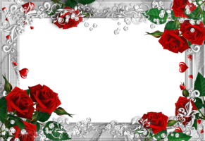 Фоторамка - Серебряная с розами
