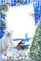 Рамка зимняя с медвежонком