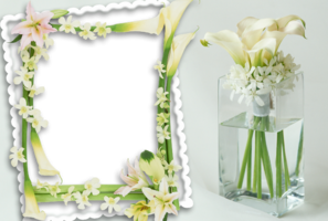 Фоторамка - белые лилии