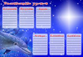Расписание уроков с дельфинами