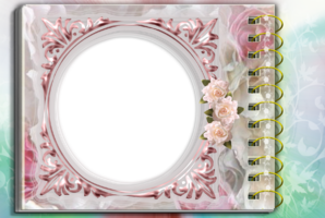 Круглая рамка для блокнота с цветами