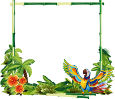 Рамка для фото с бамбуком и экзотическими цветами