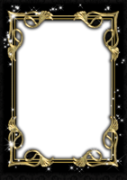 Прямоугольная рамка для photoshop с золотыми сердцами на чёрном бархатном фоне 