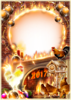 Новогодняя рамка - Огненный петух