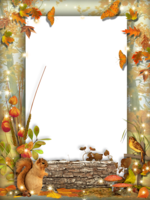 Осенняя рамка - Белочка в лесу