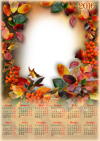 Осенний календарь с листьями