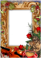Элегантная рамка с красными розами и скрипкой
