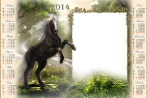 Календарь на 2014 год с лошадью